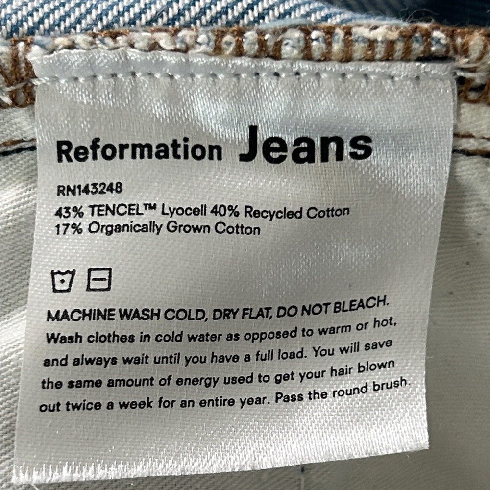 Reformation Women's Blue Straight Jeans - Picture 10 of 11